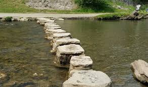 stepping stones in a river